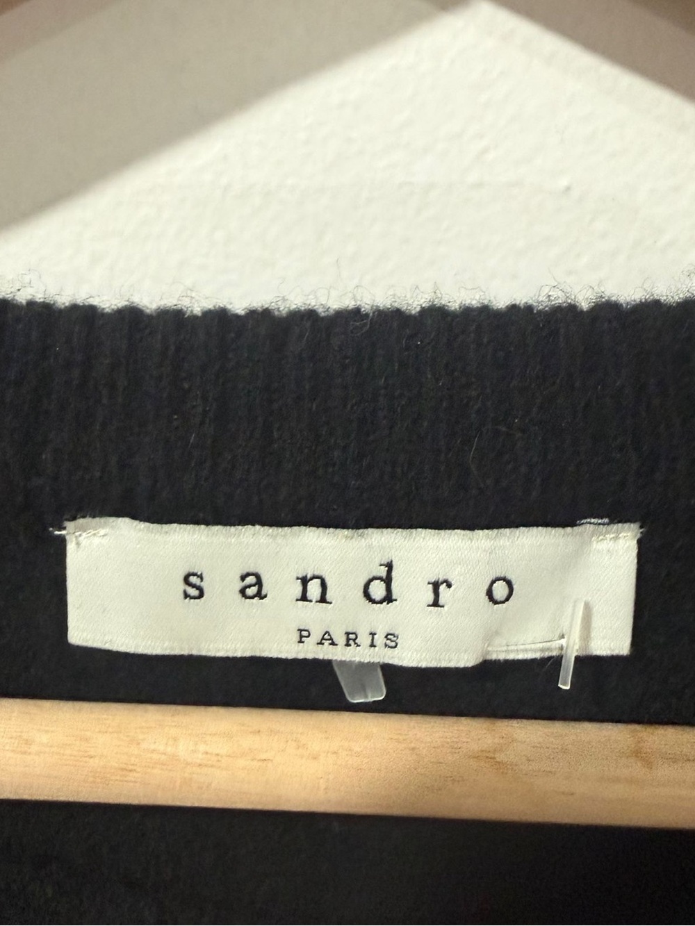 Sandro Paris Black Oversized Knit Poncho Sweater One Size - Picture 7 of 8